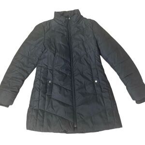 St. John’s Bay Woman’s Black Puffer Coat. Size Medium.